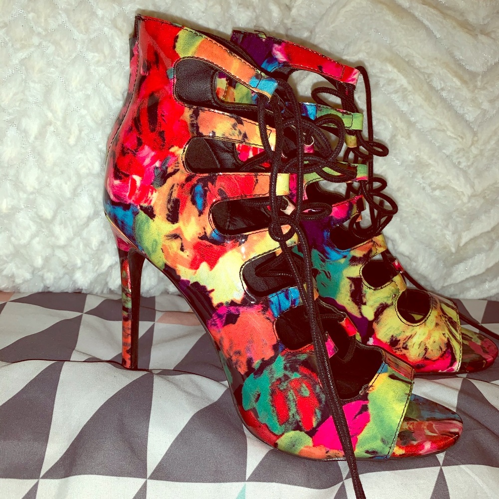 Multi color 4 inch heels